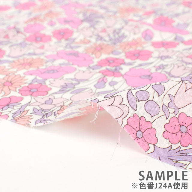 生地 LIBERTY FABRICS リバティ・ファブリックス タナローン 2024SS Onetone Gradation Poppy&Daisy ポピー・アンド・デイジー(02-3632104) J24A.ピンク 09Ac03j