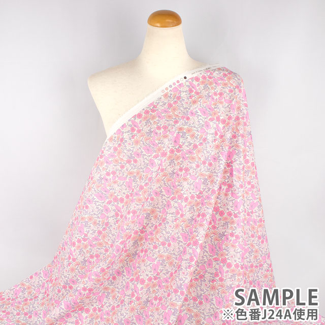 生地 LIBERTY FABRICS リバティ・ファブリックス タナローン 2024SS Onetone Gradation Poppy&Daisy ポピー・アンド・デイジー(02-3632104) J24A.ピンク 09Ac03j