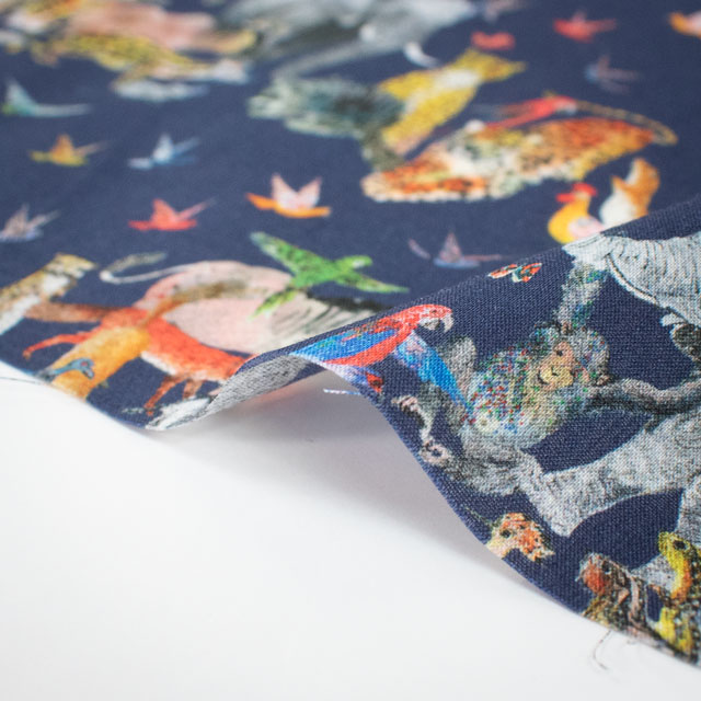 生地 LIBERTY FABRICS リバティ・ファブリックス タナローン 2024SS Wildsmith's Wonderful World Jungle Crumble ジャングル・クランブル(363J4201) 24AU.ネイビー 99Zz99j