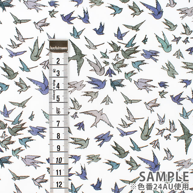 生地 LIBERTY FABRICS リバティ・ファブリックス タナローン 2024SS Wildsmith's Wonderful World Choir of Flyers クワイア・オブ・フライヤーズ(363J4202) 24AU.ブルー 99Zz99j