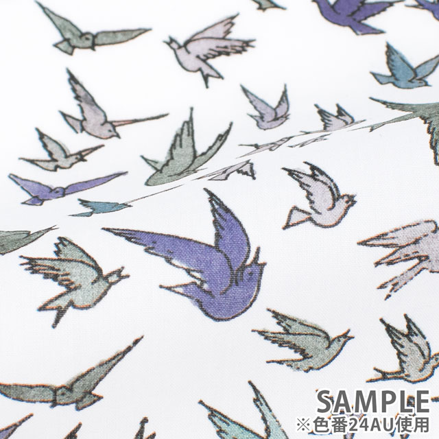 生地 LIBERTY FABRICS リバティ・ファブリックス タナローン 2024SS Wildsmith's Wonderful World Choir of Flyers クワイア・オブ・フライヤーズ(363J4202) 24AU.ブルー 99Zz99j
