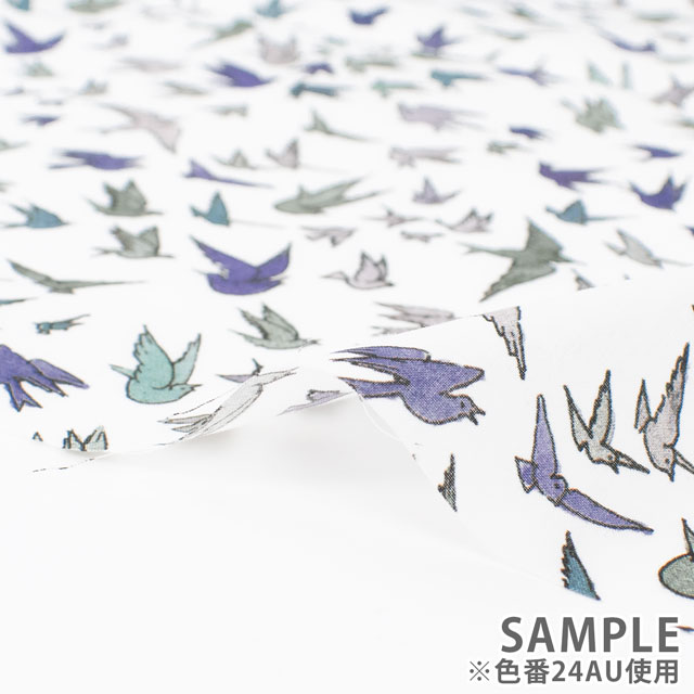 生地 LIBERTY FABRICS リバティ・ファブリックス タナローン 2024SS Wildsmith's Wonderful World Choir of Flyers クワイア・オブ・フライヤーズ(363J4202) 24AU.ブルー 99Zz99j