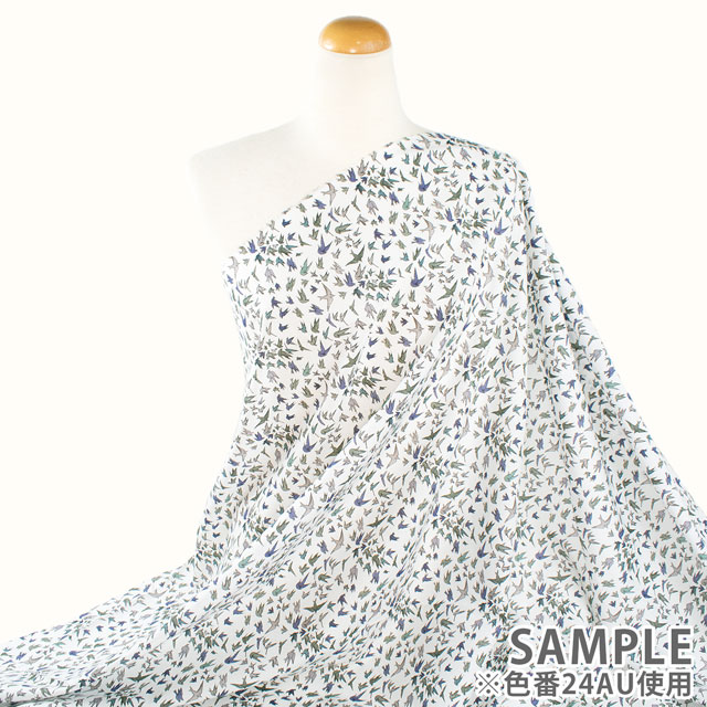 生地 LIBERTY FABRICS リバティ・ファブリックス タナローン 2024SS Wildsmith's Wonderful World Choir of Flyers クワイア・オブ・フライヤーズ(363J4202) 24AU.ブルー 99Zz99j