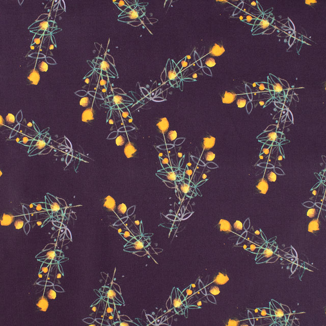 生地 LIBERTY FABRICS リバティ・ファブリックス タナローン 2024SS Wildsmith's Wonderful World I Dreamt of Roses アイ・ドリームト・オブ・ローゼズ(363J4204) 24BU.ダークパープル 99Zz99j