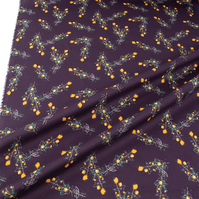 生地 LIBERTY FABRICS リバティ・ファブリックス タナローン 2024SS Wildsmith's Wonderful World I Dreamt of Roses アイ・ドリームト・オブ・ローゼズ(363J4204) 24BU.ダークパープル 99Zz99j