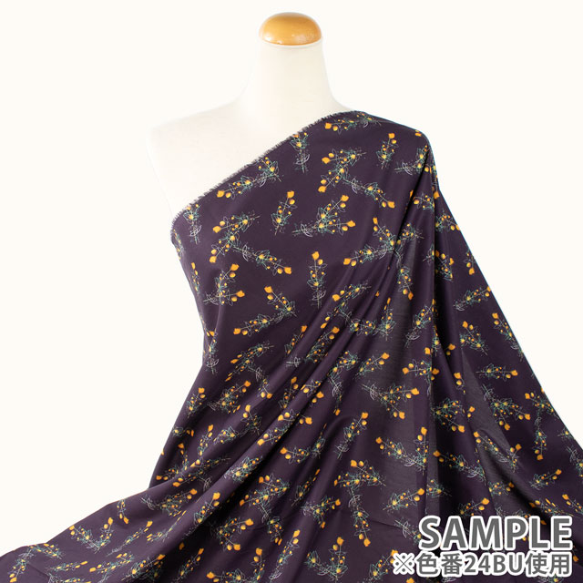 生地 LIBERTY FABRICS リバティ・ファブリックス タナローン 2024SS Wildsmith's Wonderful World I Dreamt of Roses アイ・ドリームト・オブ・ローゼズ(363J4204) 24BU.ダークパープル 99Zz99j