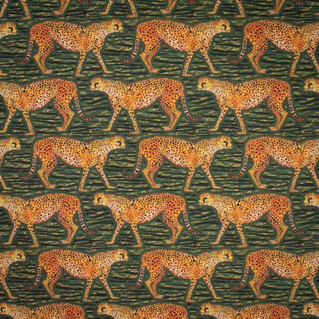 生地 LIBERTY FABRICS リバティ・ファブリックス タナローン 2024SS Wildsmith's Wonderful World Meet the Cheetahs ミート・ザ・チーターズ(363J4210) 24AU.グリーン 99Zz99j