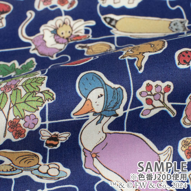 生地 LIBERTY FABRICS リバティ・ファブリックス タナローン ピーターラビット(TM)・コレクション Hilltop Adventures ヒルトップ・アドベンチャー(DC30740) J24A.ベージュ 99Zz99j