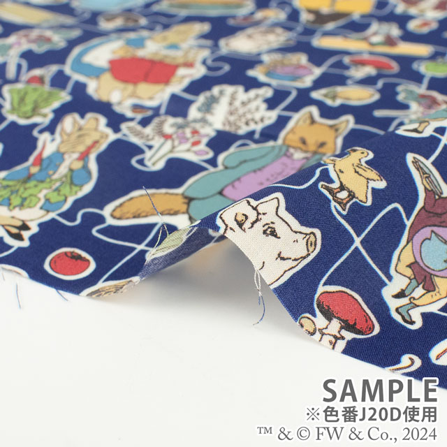 生地 LIBERTY FABRICS リバティ・ファブリックス タナローン ピーターラビット(TM)・コレクション Hilltop Adventures ヒルトップ・アドベンチャー(DC30740) J24A.ベージュ 99Zz99j