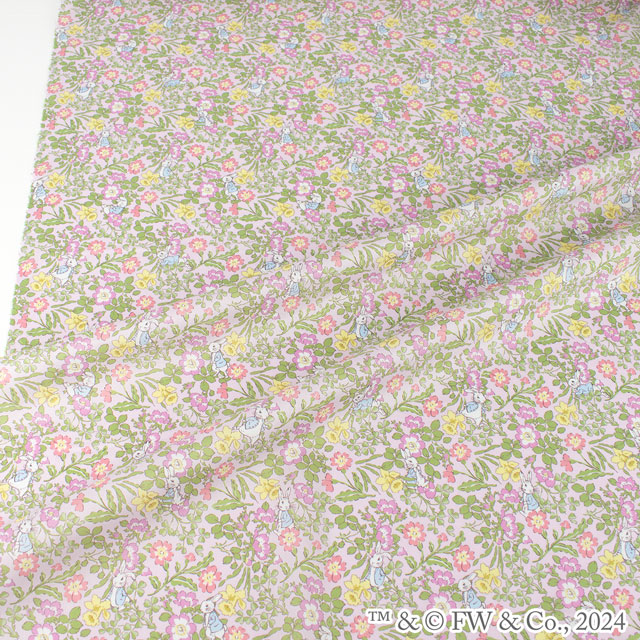 生地 LIBERTY FABRICS リバティ・ファブリックス タナローン ピーターラビット(TM)・コレクション Walker Rabbits ウォーカー・ラビッツ(DC30740) J24A.ラベンダー 09Ac03j