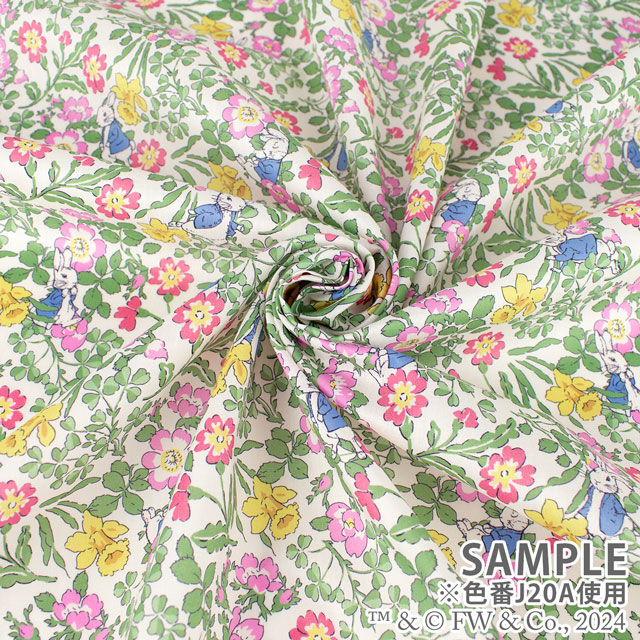 生地 LIBERTY FABRICS リバティ・ファブリックス タナローン ピーターラビット(TM)・コレクション Walker Rabbits ウォーカー・ラビッツ(DC30740) J24A.ラベンダー 09Ac03j