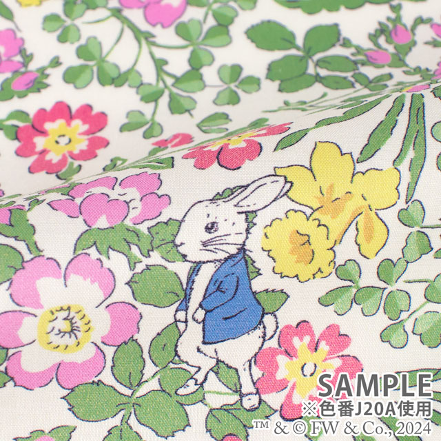 生地 LIBERTY FABRICS リバティ・ファブリックス タナローン ピーターラビット(TM)・コレクション Walker Rabbits ウォーカー・ラビッツ(DC30740) J24A.ラベンダー 09Ac03j