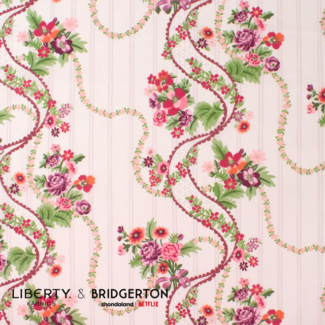 生地 LIBERTY FABRICS リバティ・ファブリックス タナローン LIBERTY FABRICS & BRIDGERTON Ribbon Cascade リボン・カスケード(36374404) A.ピンク 09Ac03j