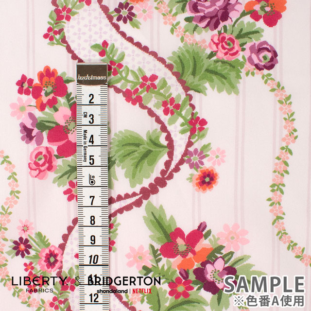 生地 LIBERTY FABRICS リバティ・ファブリックス タナローン LIBERTY FABRICS & BRIDGERTON Ribbon Cascade リボン・カスケード(36374404) A.ピンク 09Ac03j