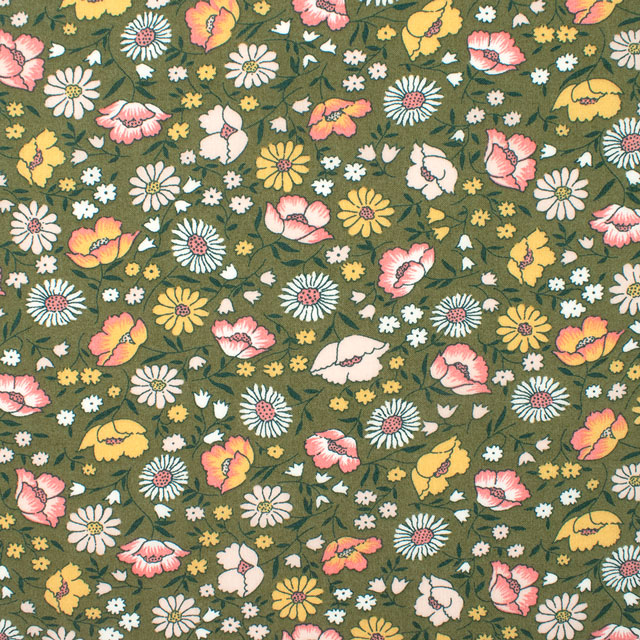 生地 LIBERTY FABRICS リバティ・ファブリックス タナローン 2024AW THE CURATED FLORAL Veronica ヴェロニカ(24-3634223) 24BU.カーキ 09Ac03j