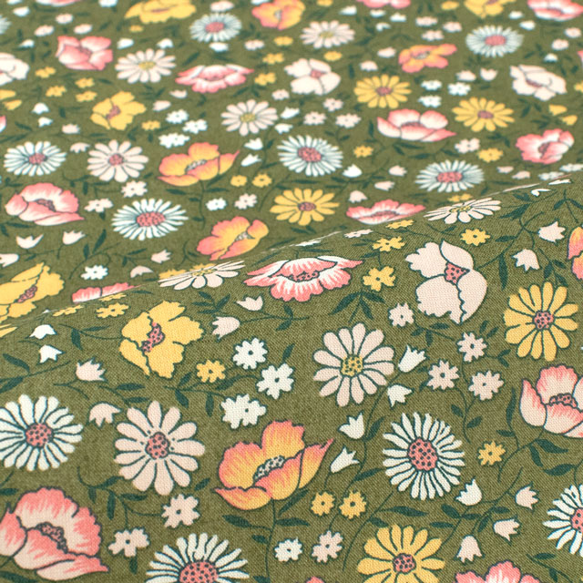 生地 LIBERTY FABRICS リバティ・ファブリックス タナローン 2024AW THE CURATED FLORAL Veronica ヴェロニカ(24-3634223) 24BU.カーキ 09Ac03j