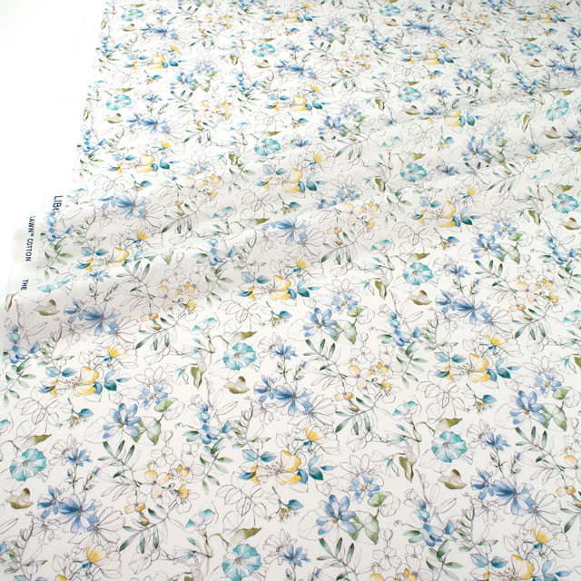 生地 LIBERTY FABRICS リバティ・ファブリックス タナローン 2024AW THE CURATED FLORAL Sophie Anne ソフィー・アン(24-3634235) 24BU.ブルー 09Ac03j