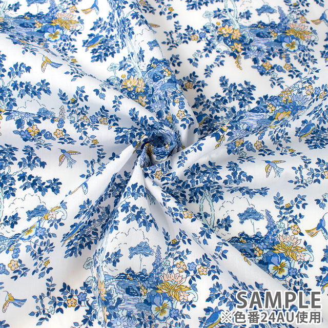 生地 LIBERTY FABRICS リバティ・ファブリックス タナローン 2024AW THE CURATED FLORAL Miniature Wonderland ミニチュア・ワンダーランド(24-3634247) 24AU.ブルー 09Ac03j