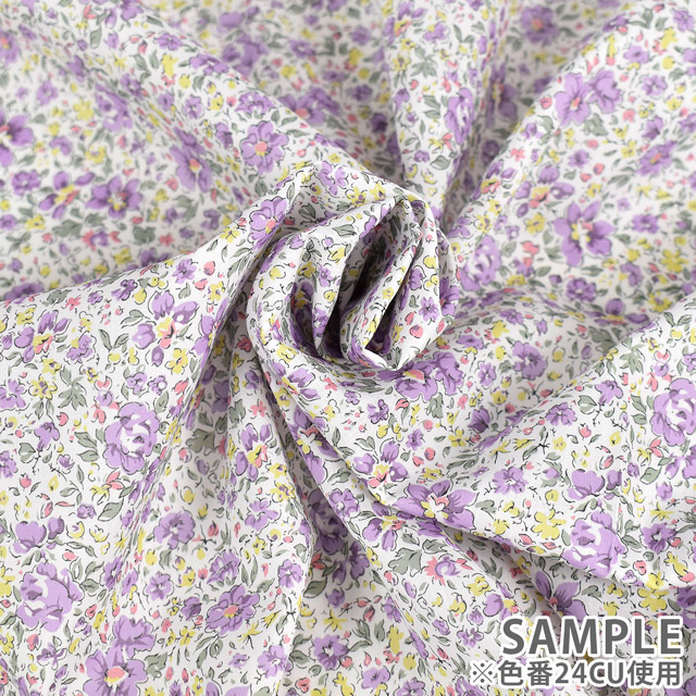 生地 LIBERTY FABRICS リバティ・ファブリックス オーガニックタナローン 2024AW Organic Garden Gemma Meadow ジェマ・メドゥ(24-157J923) 24CU.ラベンダー 09Ac04j