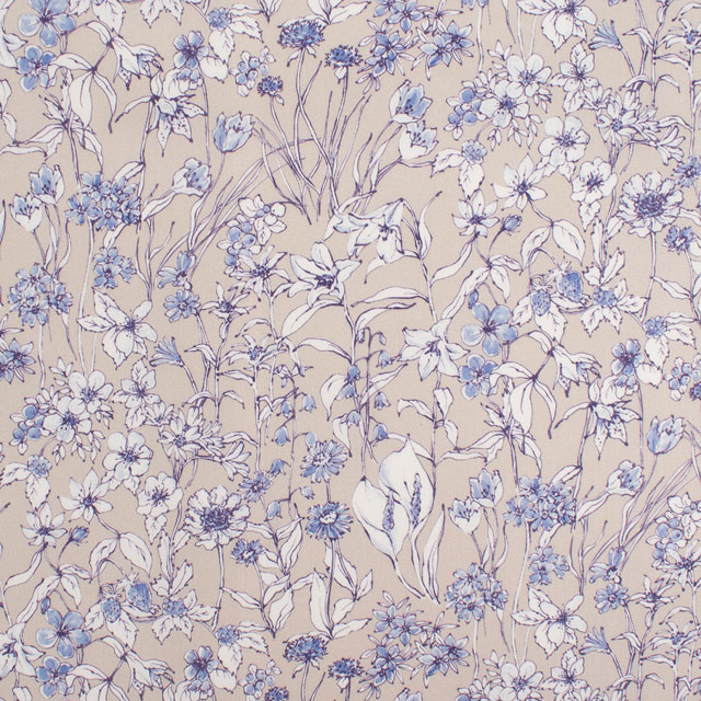 生地 LIBERTY FABRICS リバティ・ファブリックス タナローン 2024AW Native Flowers WANDERVOGEL ワンダーフォーゲル(24-363J4221) 24AU.ベージュ 09Ac04j