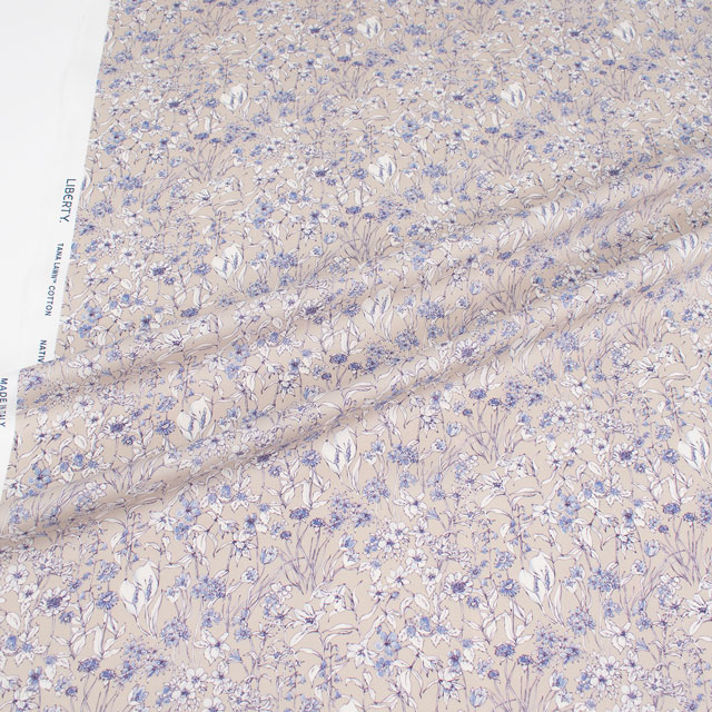 生地 LIBERTY FABRICS リバティ・ファブリックス タナローン 2024AW Native Flowers WANDERVOGEL ワンダーフォーゲル(24-363J4221) 24AU.ベージュ 09Ac04j