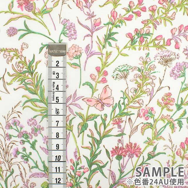 生地 LIBERTY FABRICS リバティ・ファブリックス タナローン 2024AW Native Flowers BUTTERFLY MEADOW バタフライ・メドゥ(24-363J4226) 24AU.ピンク 09Ac03j
