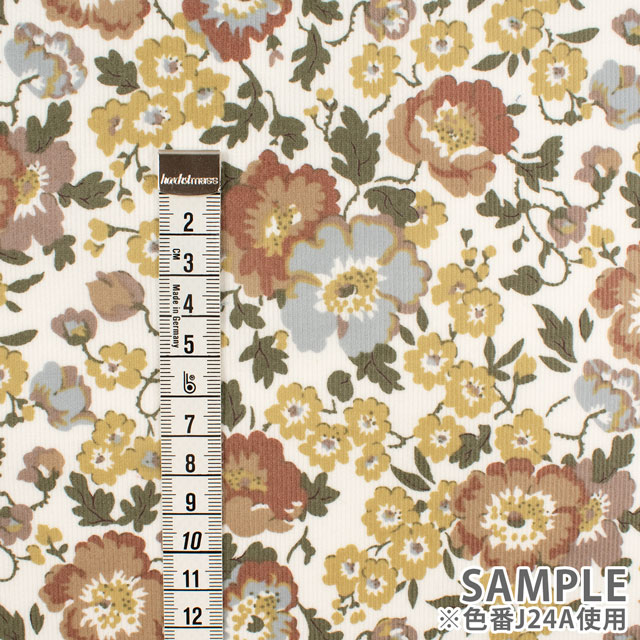 生地 LIBERTY FABRICS リバティ・ファブリックス コーデュロイ 2024AW Poppy Poem ポピー・ポエム(24-3634204) J24A.イエロー 09Bi26j