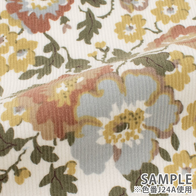 生地 LIBERTY FABRICS リバティ・ファブリックス コーデュロイ 2024AW Poppy Poem ポピー・ポエム(24-3634204) J24A.イエロー 09Bi26j