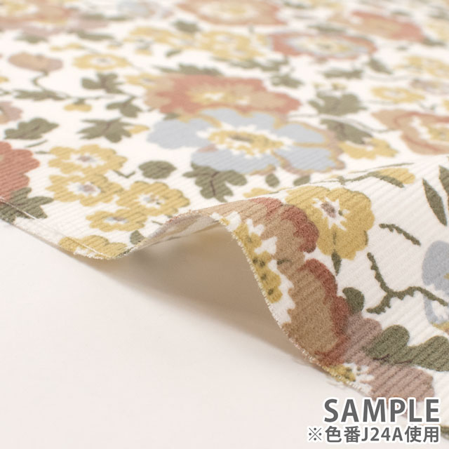 生地 LIBERTY FABRICS リバティ・ファブリックス コーデュロイ 2024AW Poppy Poem ポピー・ポエム(24-3634204) J24A.イエロー 09Bi26j