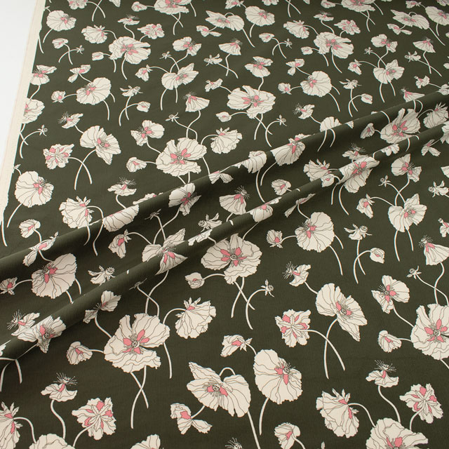 生地 LIBERTY FABRICS リバティ・ファブリックス コーデュロイ 2024AW Fragile Blooms フラジャイル・ブルームス(24-3634206S50) J24B.カーキ 09Bi26j