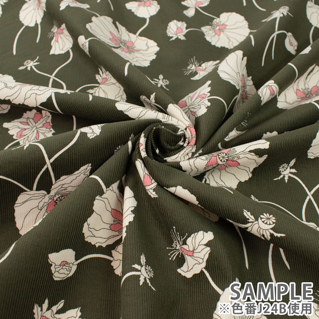 生地 LIBERTY FABRICS リバティ・ファブリックス コーデュロイ 2024AW Fragile Blooms フラジャイル・ブルームス(24-3634206S50) J24B.カーキ 09Bi26j