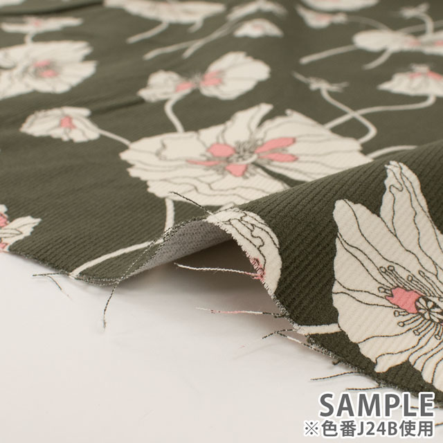 生地 LIBERTY FABRICS リバティ・ファブリックス コーデュロイ 2024AW Fragile Blooms フラジャイル・ブルームス(24-3634206S50) J24B.カーキ 09Bi26j
