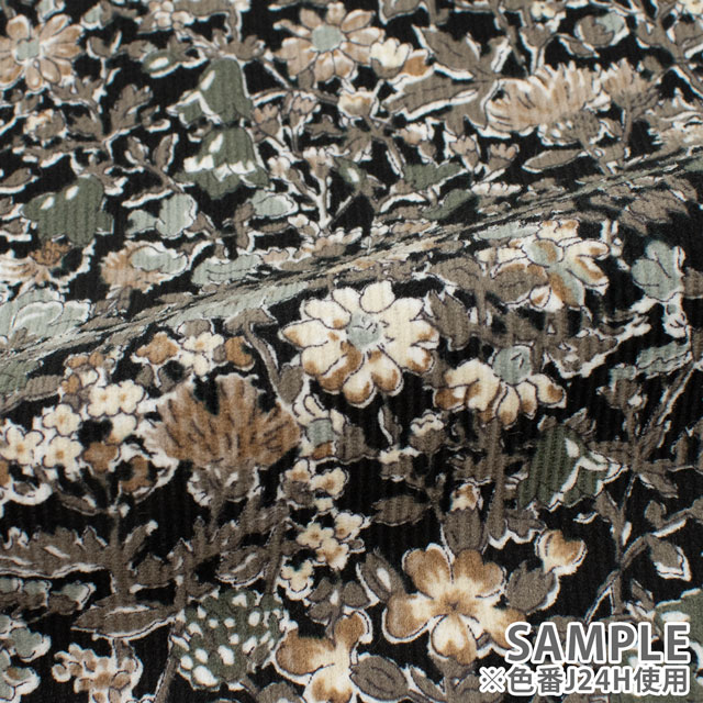生地 LIBERTY FABRICS リバティ・ファブリックス コーデュロイ 2024AW Babingdon バビンドン(24-3634236) J24H.ブラック 99Zz99j