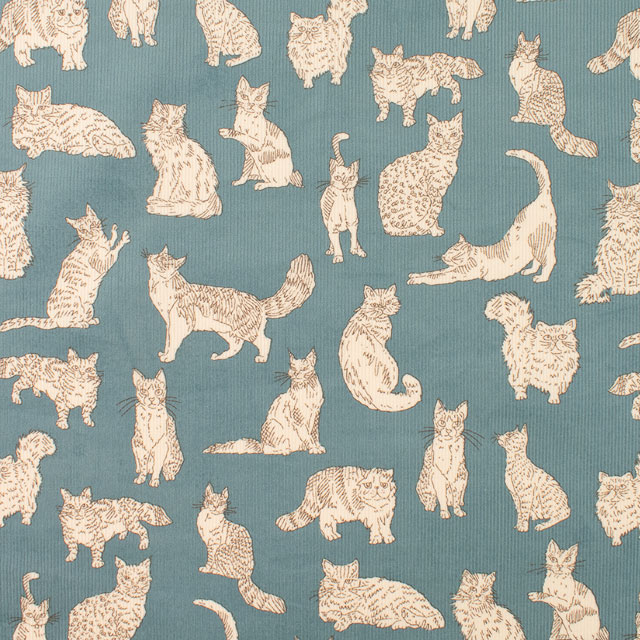 生地 LIBERTY FABRICS リバティ・ファブリックス コーデュロイ 2024AW Meow ミャオウ(DC32576L130) J24C.ブルー 99Zz99j