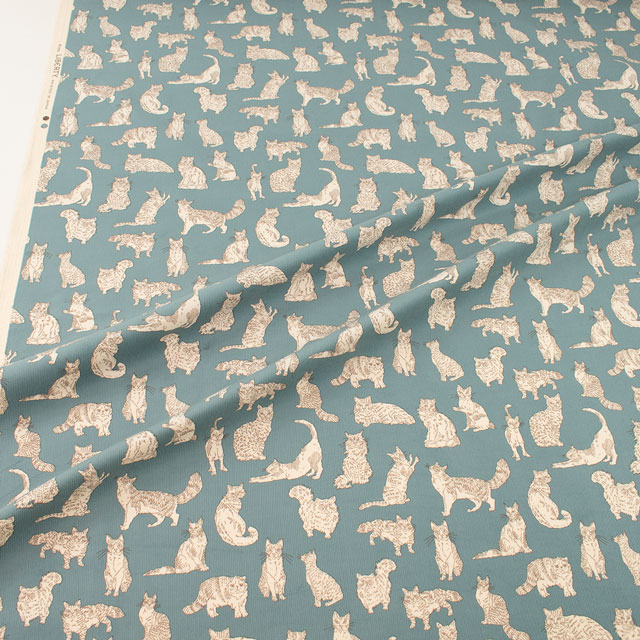 生地 LIBERTY FABRICS リバティ・ファブリックス コーデュロイ 2024AW Meow ミャオウ(DC32576L130) J24C.ブルー 99Zz99j