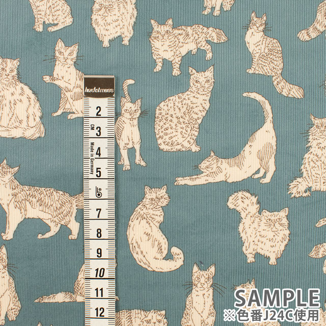 生地 LIBERTY FABRICS リバティ・ファブリックス コーデュロイ 2024AW Meow ミャオウ(DC32576L130) J24C.ブルー 99Zz99j