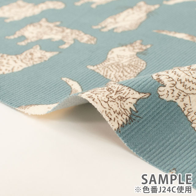 生地 LIBERTY FABRICS リバティ・ファブリックス コーデュロイ 2024AW Meow ミャオウ(DC32576L130) J24C.ブルー 99Zz99j