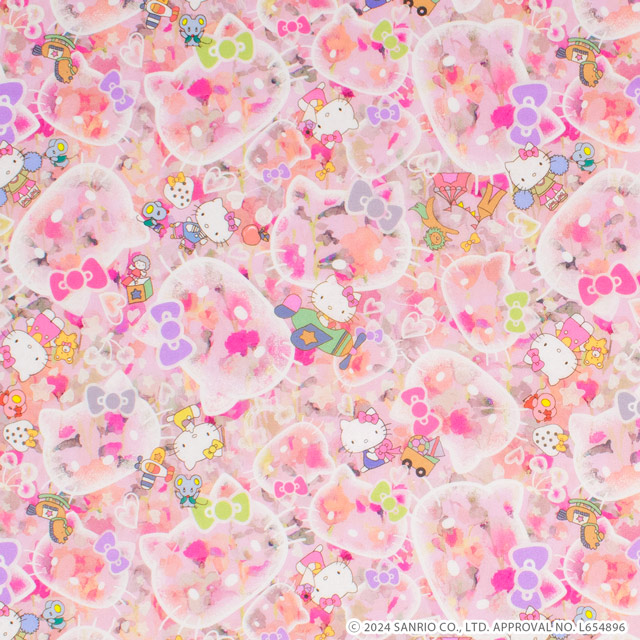 生地 LIBERTY FABRICS リバティ・ファブリックス タナローン ハローキティ 50th Anniversary Vol. 2 バブル・ドリームス(DC34429) J24B.ピンク 09Ac03j