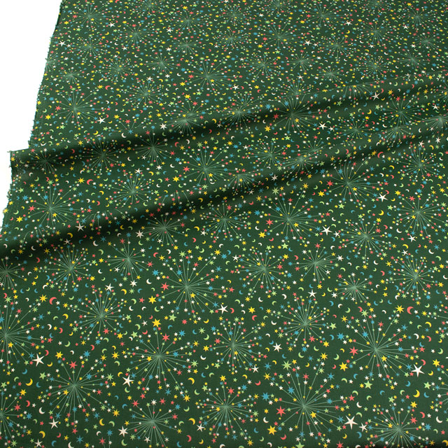 生地 LIBERTY FABRICS リバティ・ファブリックス タナローン 2024AW Pearly Christmas Helen's Starry Sky へレンズ・スターリー・スカイ(15773403) 24CT.ダークグリーン 09Ac03j