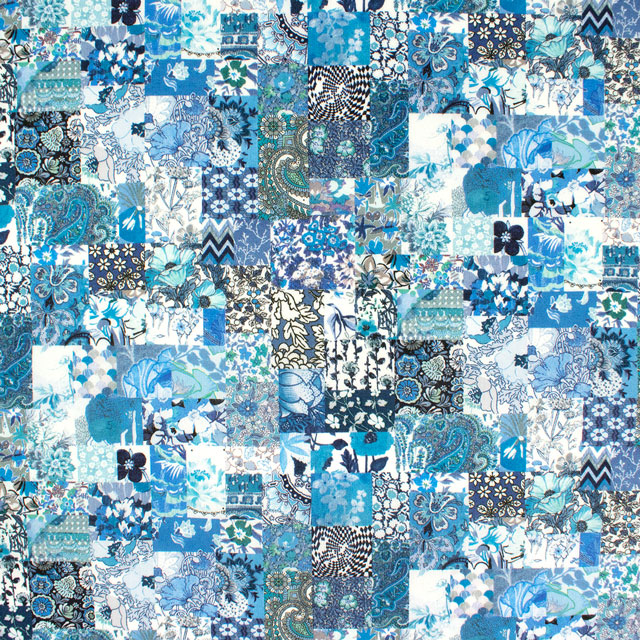 生地 LIBERTY FABRICS リバティ・ファブリックス タナローン 2025SS Retold 150th Anniversary Collection Archive Patchwork アーカイブ・パッチワーク(25-3635114) 25BU.ブルー 09Ac03j