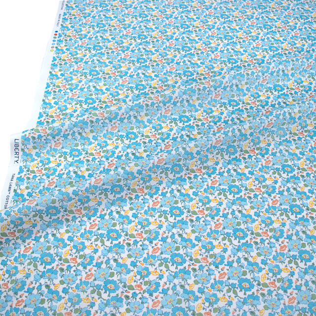 生地 LIBERTY FABRICS リバティ・ファブリックス タナローン 2025SS Retold 150th Anniversary Collection Mrs Stoneley ミセス・ストーンリー(25-3635123) 25BU.ブルー 09Ac03j