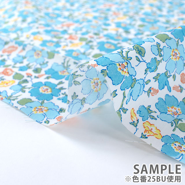 生地 LIBERTY FABRICS リバティ・ファブリックス タナローン 2025SS Retold 150th Anniversary Collection Mrs Stoneley ミセス・ストーンリー(25-3635123) 25BU.ブルー 09Ac03j