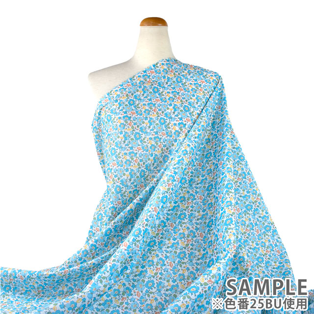 生地 LIBERTY FABRICS リバティ・ファブリックス タナローン 2025SS Retold 150th Anniversary Collection Mrs Stoneley ミセス・ストーンリー(25-3635123) 25BU.ブルー 09Ac03j