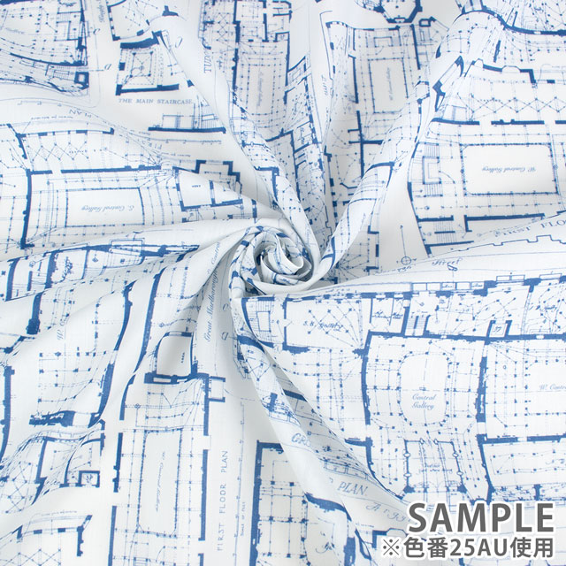 生地 LIBERTY FABRICS リバティ・ファブリックス タナローン 2025SS Retold 150th Anniversary Collection Blue Prints ブルー・プリンツ(25-3635155) 25CU.ブラウン 09Ac03j