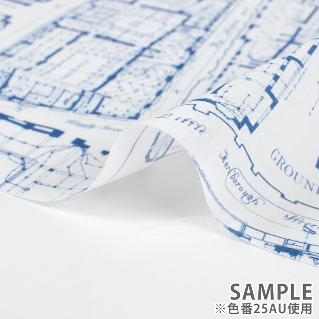 生地 LIBERTY FABRICS リバティ・ファブリックス タナローン 2025SS Retold 150th Anniversary Collection Blue Prints ブルー・プリンツ(25-3635155) 25CU.ブラウン 09Ac03j