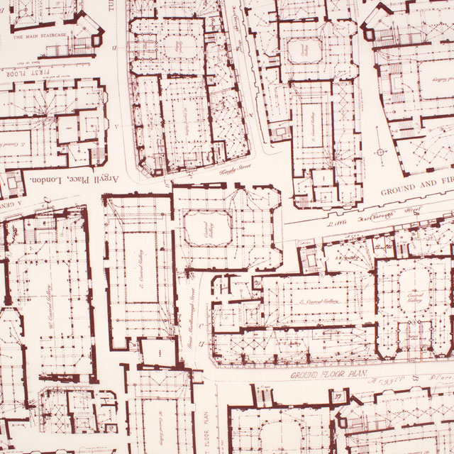 生地 LIBERTY FABRICS リバティ・ファブリックス タナローン 2025SS Retold 150th Anniversary Collection Blue Prints ブルー・プリンツ(25-3635155) 25CU.ブラウン 09Ac03j