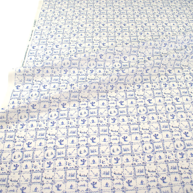 生地 LIBERTY FABRICS リバティ・ファブリックス タナローン 2025SS Retold 150th Anniversary Collection Employees' Picnic エンプロイーズ・ピクニック(25-3635156) 25AU.ブルー 09Ac03j