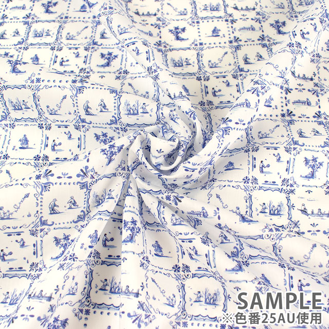 生地 LIBERTY FABRICS リバティ・ファブリックス タナローン 2025SS Retold 150th Anniversary Collection Employees' Picnic エンプロイーズ・ピクニック(25-3635156) 25AU.ブルー 09Ac03j