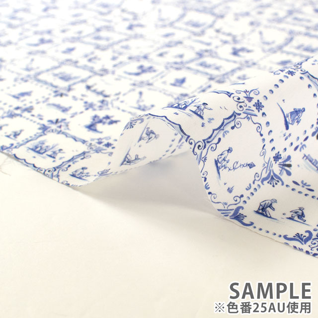 生地 LIBERTY FABRICS リバティ・ファブリックス タナローン 2025SS Retold 150th Anniversary Collection Employees' Picnic エンプロイーズ・ピクニック(25-3635156) 25AU.ブルー 09Ac03j