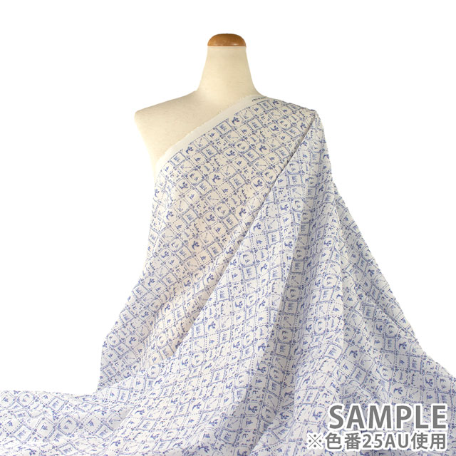 生地 LIBERTY FABRICS リバティ・ファブリックス タナローン 2025SS Retold 150th Anniversary Collection Employees' Picnic エンプロイーズ・ピクニック(25-3635156) 25AU.ブルー 09Ac03j